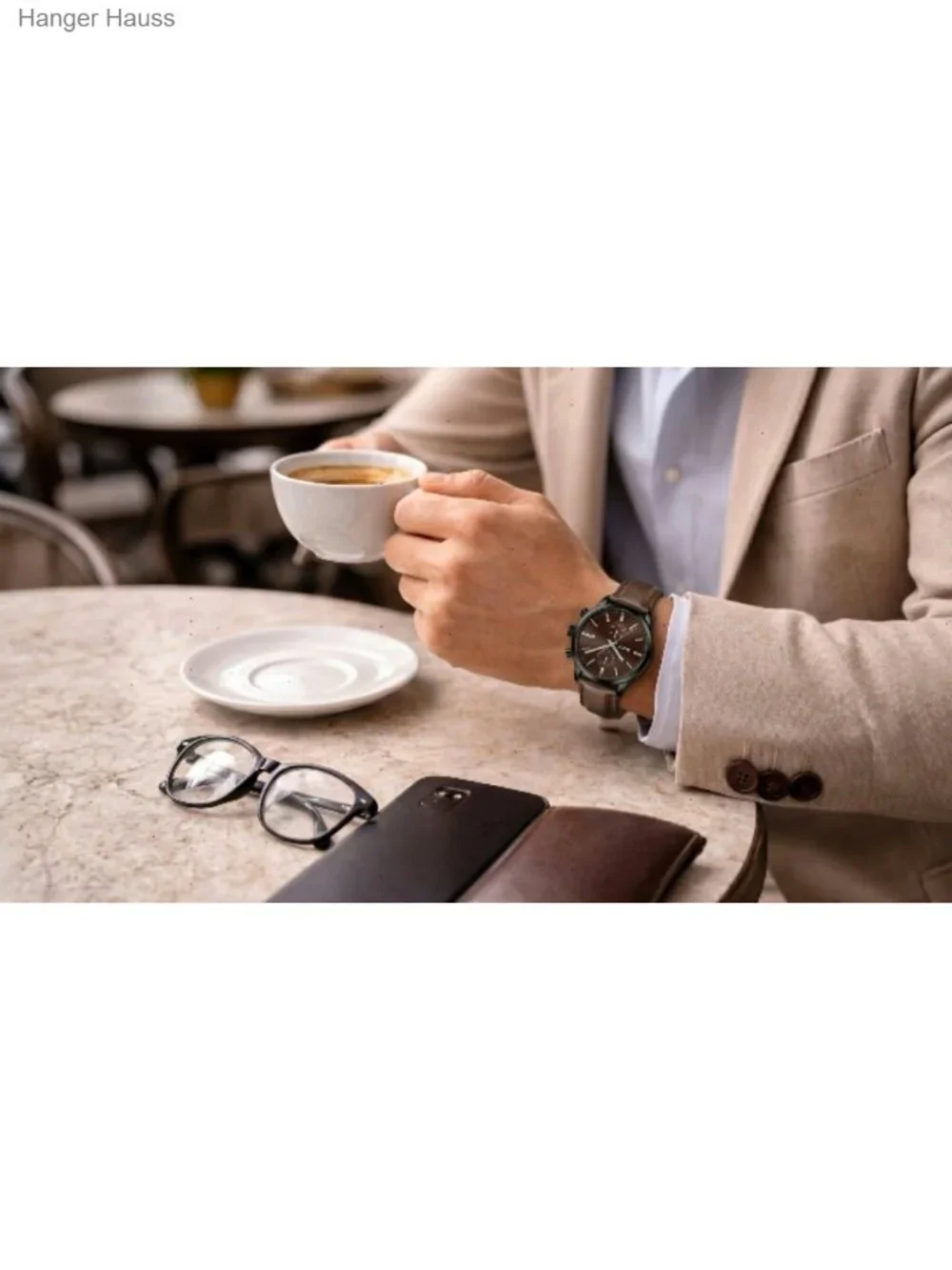 Men's Leather Chronograph Quartz Watch - Classic Multifunctional Lightweight,